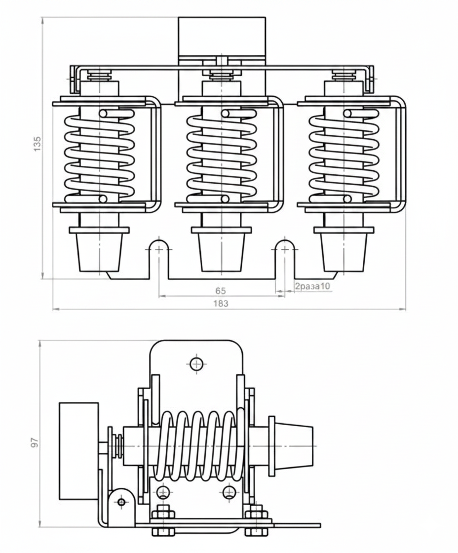 Внешний вид, габаритные и установочные размеры реле тока РЭО-401 16А